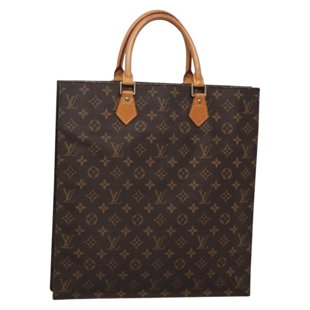 Louis Vuitton Monogram Sac Plat Handbag Brown
